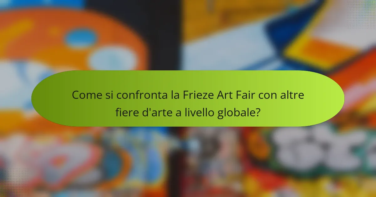 Come si confronta la Frieze Art Fair con altre fiere d'arte a livello globale?