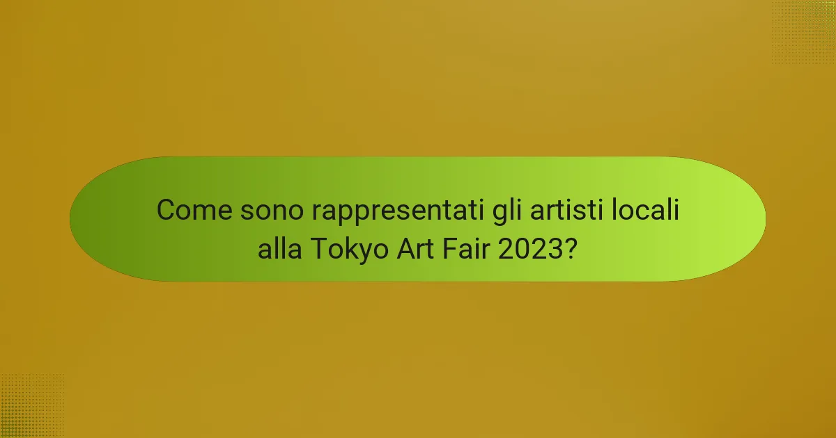 Come sono rappresentati gli artisti locali alla Tokyo Art Fair 2023?
