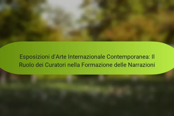 Esposizioni d’Arte Internazionale Contemporanea: Il Ruolo dei Curatori nella Formazione delle Narrazioni
