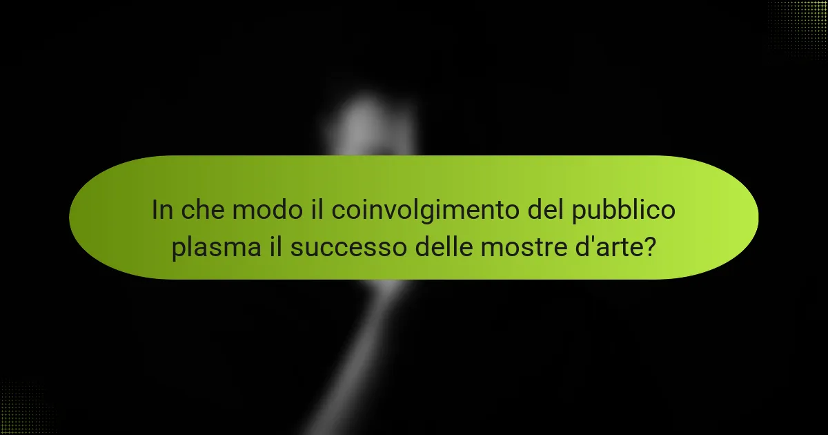 In che modo il coinvolgimento del pubblico plasma il successo delle mostre d'arte?