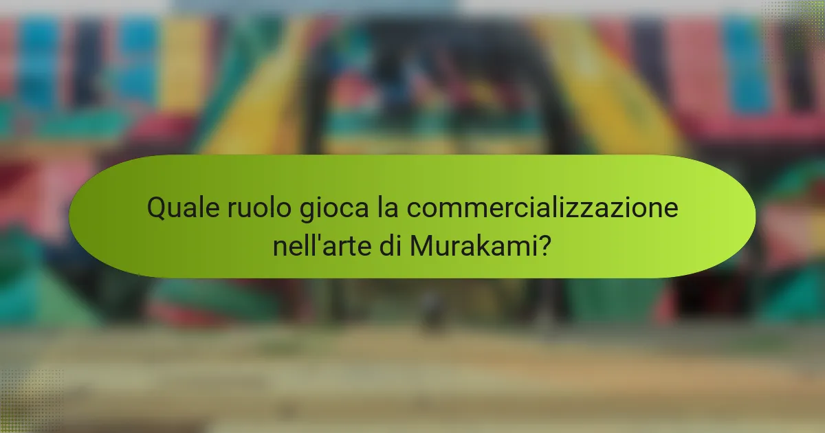 Quale ruolo gioca la commercializzazione nell'arte di Murakami?