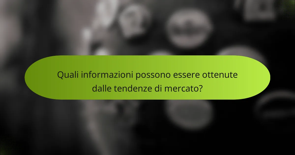 Quali informazioni possono essere ottenute dalle tendenze di mercato?