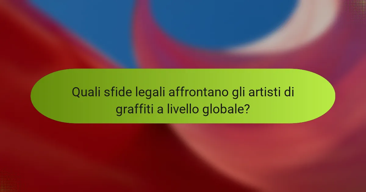 Quali sfide legali affrontano gli artisti di graffiti a livello globale?
